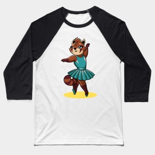 Comic red panda dancing ballet - ballerina Baseball T-Shirt